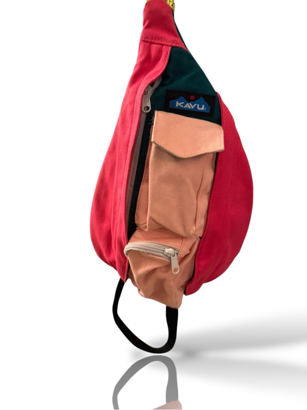 KAVU Rope Sling Bag- Hot Pink Color Block